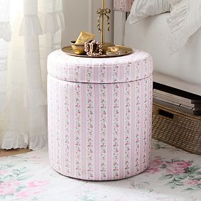 LoveShackFancy Round Storage Ottoman