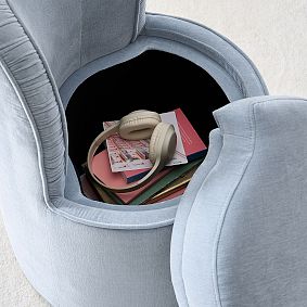 Piped Swivel Vanity Chair with Storage