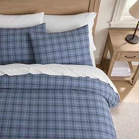 Stone Plaid Duvet Cover