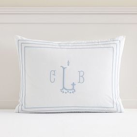 Open Box: Brynn Border Standard Sham - Solid Arctic Ice