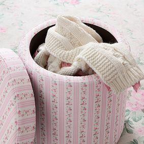 LoveShackFancy Round Storage Ottoman