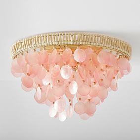 Blush Ombre Capiz Flush Mount