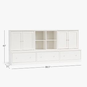 Cameron Triple Bookcase with Cabinets (88.5")