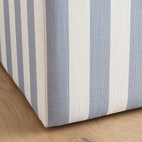 Cabana Stripe Chambray Rectangular Storage Bench (32")