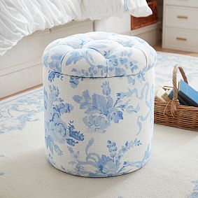 LoveShackFancy Tufted Round Storage Ottoman