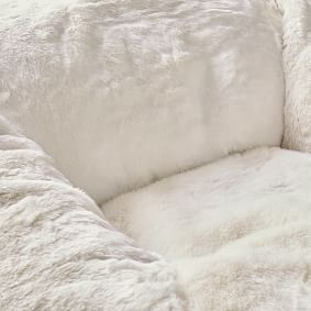 Polar Bear Faux Fur Ivory Modern Bean Bag Lounger Collection