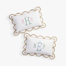 Scallop Jute Pillow Cover