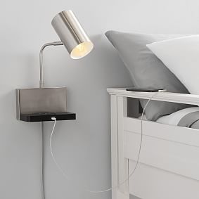 Sconce With Wireless Charging Ledge And USB (8"x17")