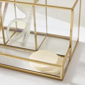 Andi Glass And Gold Brush Holder