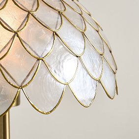 Gold Scallop Capiz Table Lamp (21")