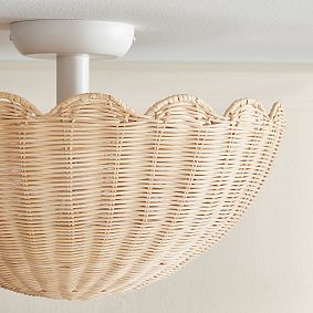 Rattan Bubble Flush Mount