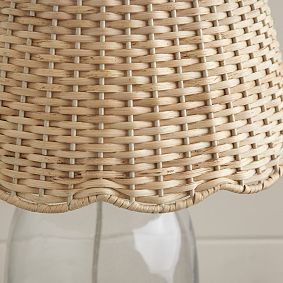 Emery Scallop Woven Shade Table Lamp (17")
