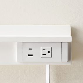 No Nails Plug-In Charging Ledge with USB A/C (24")