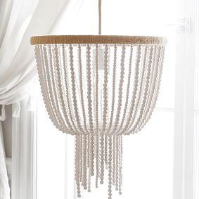 Wood Beaded Chandelier (15")