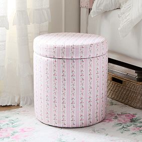 LoveShackFancy Round Storage Ottoman