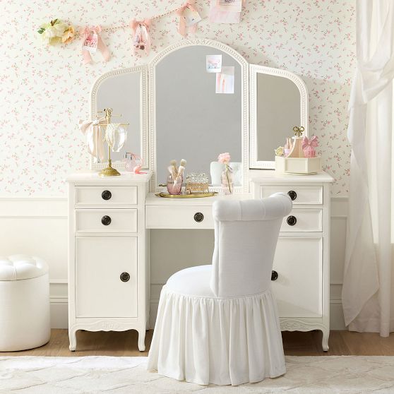 vanity dresser white Sikaic Makeup 48.8 Inches LED Large Makeup Vanity with Mirror The drawer part can be flexibly installed on the side you prefer RoyalCraft 59 Makeup Vanity Desk,
