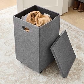 Rolling Lidded Laundry Hamper