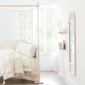 White Cane Full-Length Mirror