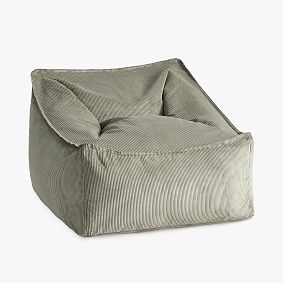 Large Corduroy Dusty Olive Modern Bean Bag Lounger