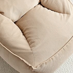 Large Corduroy Latte Modern Bean Bag Lounger