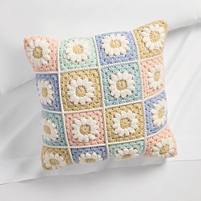 Daisy Crochet Pillow
