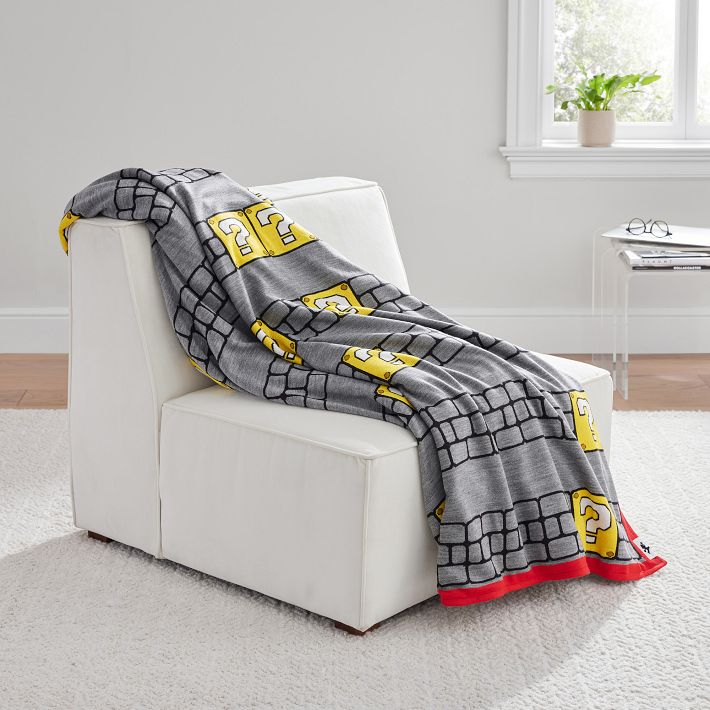 Super Mario™ Question Mark Block Throw | Pottery Barn Teen