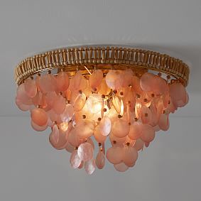 Blush Ombre Capiz Flush Mount