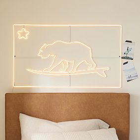 Surfing Bear Neon Wall Light
