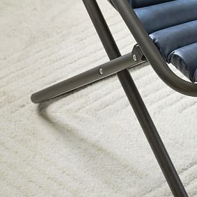 Faux Leather Navy Sling Chair