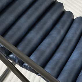 Faux Leather Navy Sling Chair