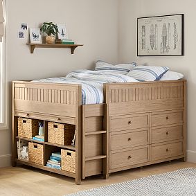 Beadboard Full Low Loft Bed