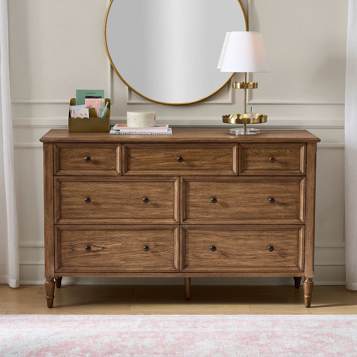 pottery barn brown dresser Pottery Barn Sumatra Six Drawer Wide Dresser