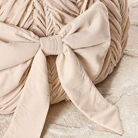 Large LoveShackFancy Smocked Velvet Bean Bag Chair Slipcover Only