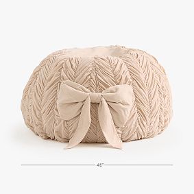 Large LoveShackFancy Smocked Velvet Bean Bag Chair Slipcover Only