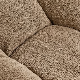 Large Low Pile Faux Fur Light Brown Modern Bean Bag Lounger