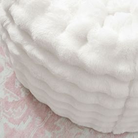 Large Marshmallow Faux Fur Ivory Bean Bag Chair Slipcover Only