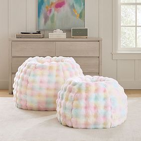 Marshmallow Faux Fur Tie-Dye Bean Bag Chair Collection