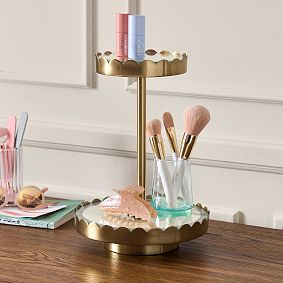 Scallop Light-Up Tiered Beauty Stand (12")
