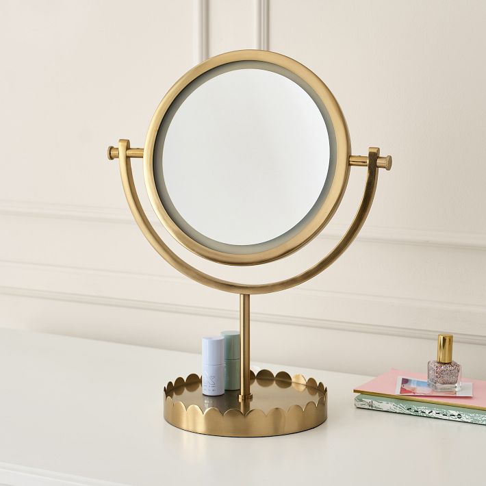 Scallop Light-Up Vanity Desktop Mirror | Pottery Barn Teen