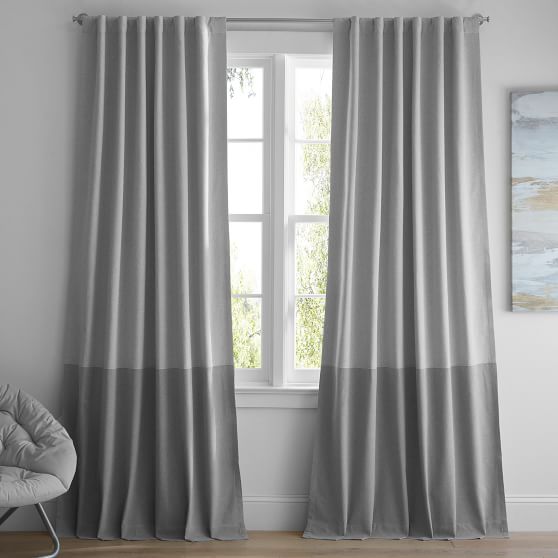 Color Block Blackout Curtain Set