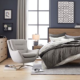 Bouclé Twill Gravel Lennon Lounge Chair