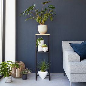 Wood &amp; Metal Two-Tier Storage End Table (10")