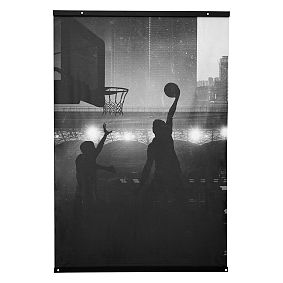 Black and White Basketball Wall Mural