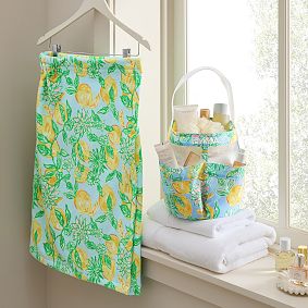 Lilly Pulitzer Lemons Shower Caddy &amp; Bath Wrap Set
