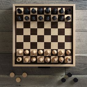 Luxe Maple Collection - Chess &amp; Checkers