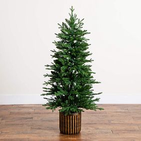 Pre-Lit Christmas Tree in Decorative Planter (4.5 Ft.)