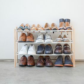 Wood/Metal Expandable Shoe Rack