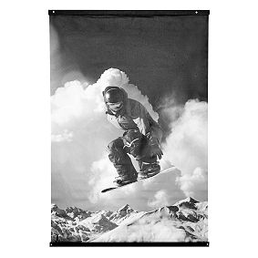Black and White Snowboarder Wall Mural