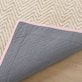 Thick Border Chenille Jute Rug - Light Pink