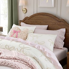 Washed Cotton Ruffle Stripe Sheet Set